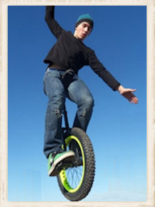 unicycle and rider